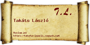Takáts László névjegykártya